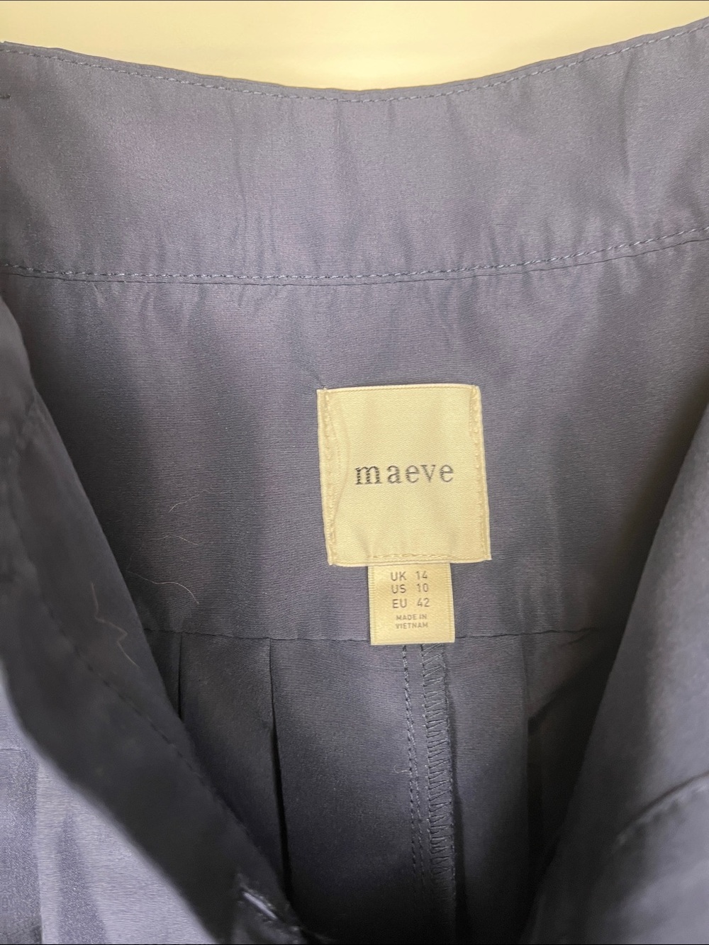 Anthropologie Maeve Navy Pleated Button-Front Basque-Waist Midi Sailor Skirt - Picture 5 of 6